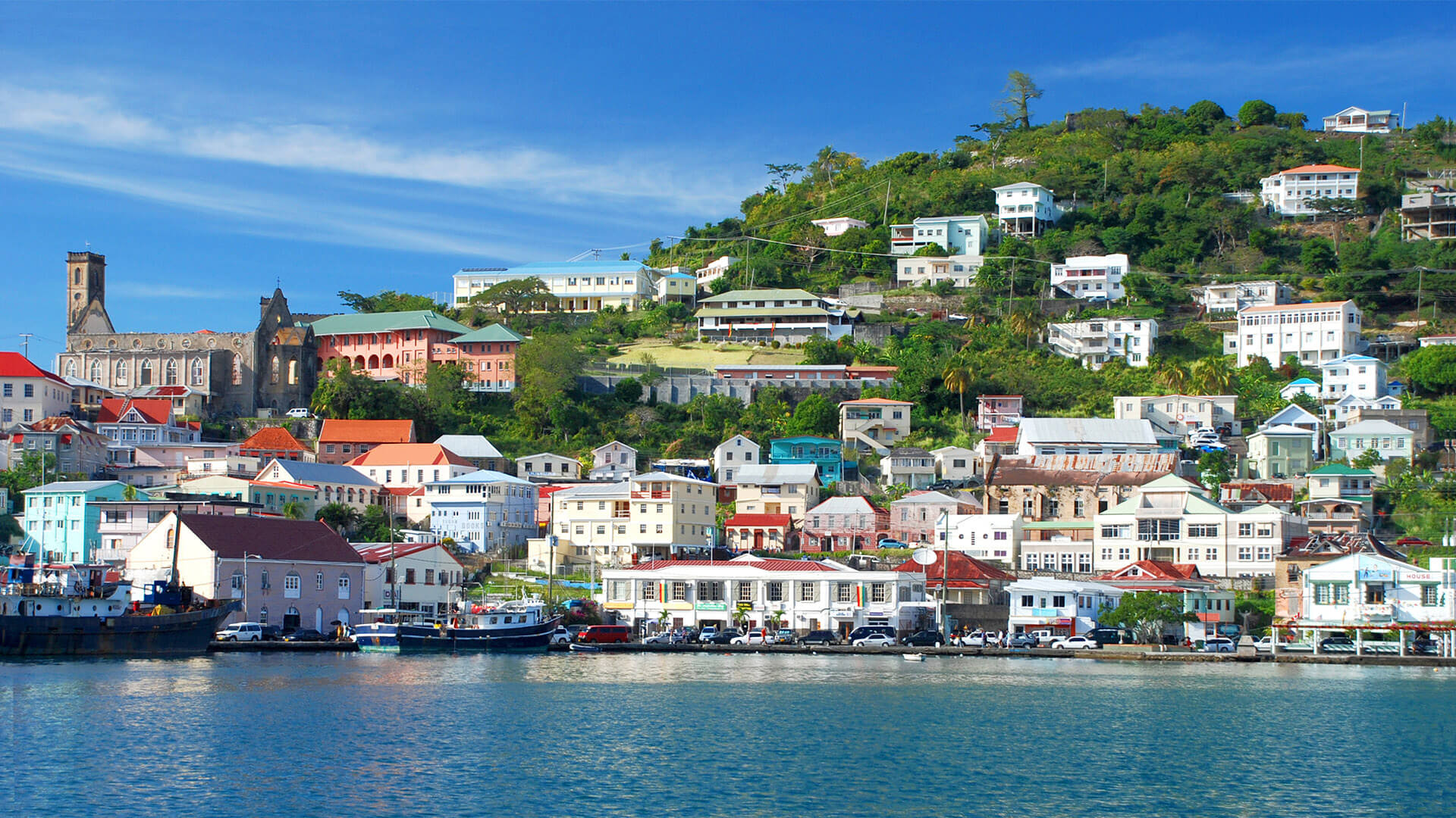 View of the island Grenada, St. George's, Caribbean