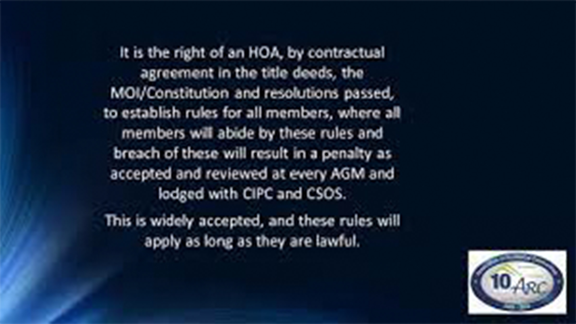 Lifestyle estate rules by ARC