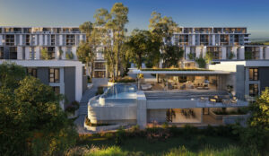 Padel court within residential development