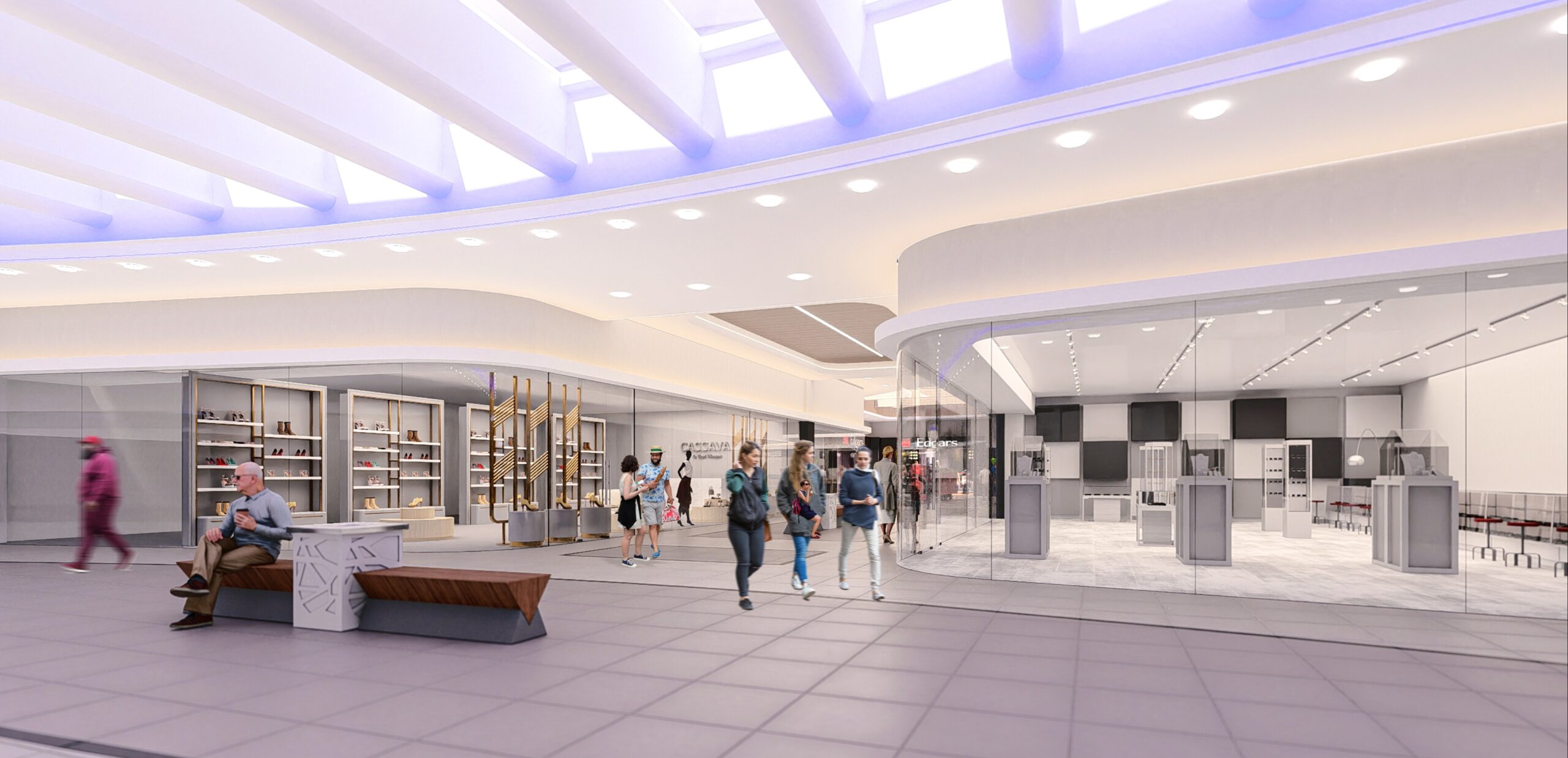 Interior view of Walmer Park Shopping Centre showing modern retail layout and circulation space
