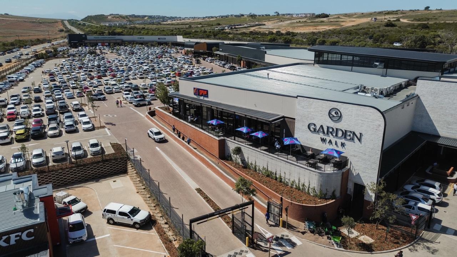 Aerial view of Garden Walk Mall