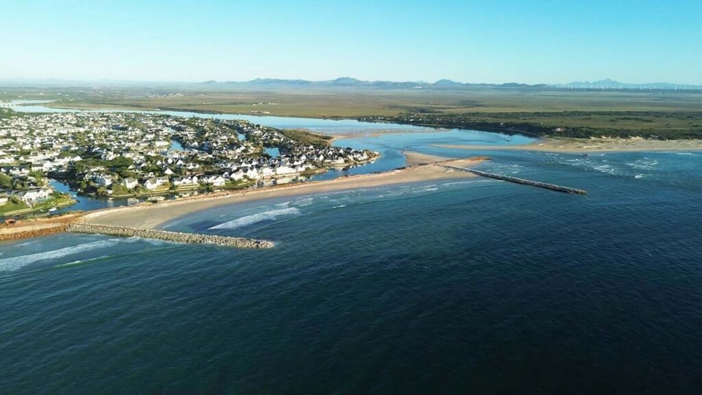 St Francis Bay showing 2 completed groynes