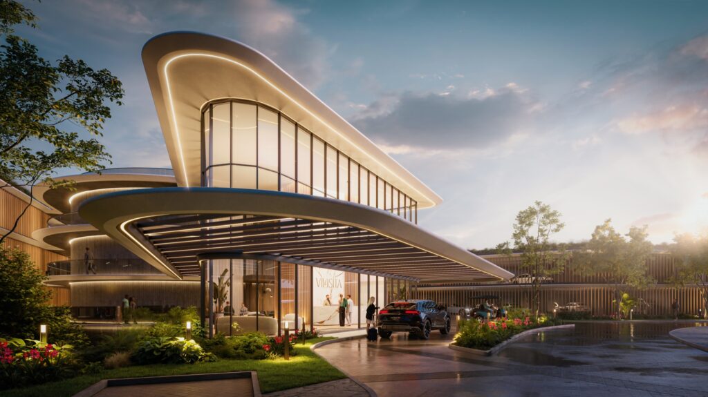 Artist's impression of the Vilasita arrival entrance at dusk