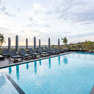 at Sandton rooftop pool