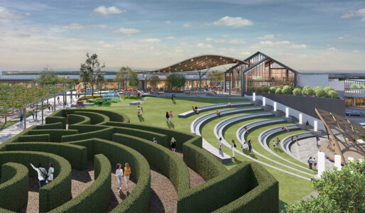 Westown Square's amphitheatre and maze